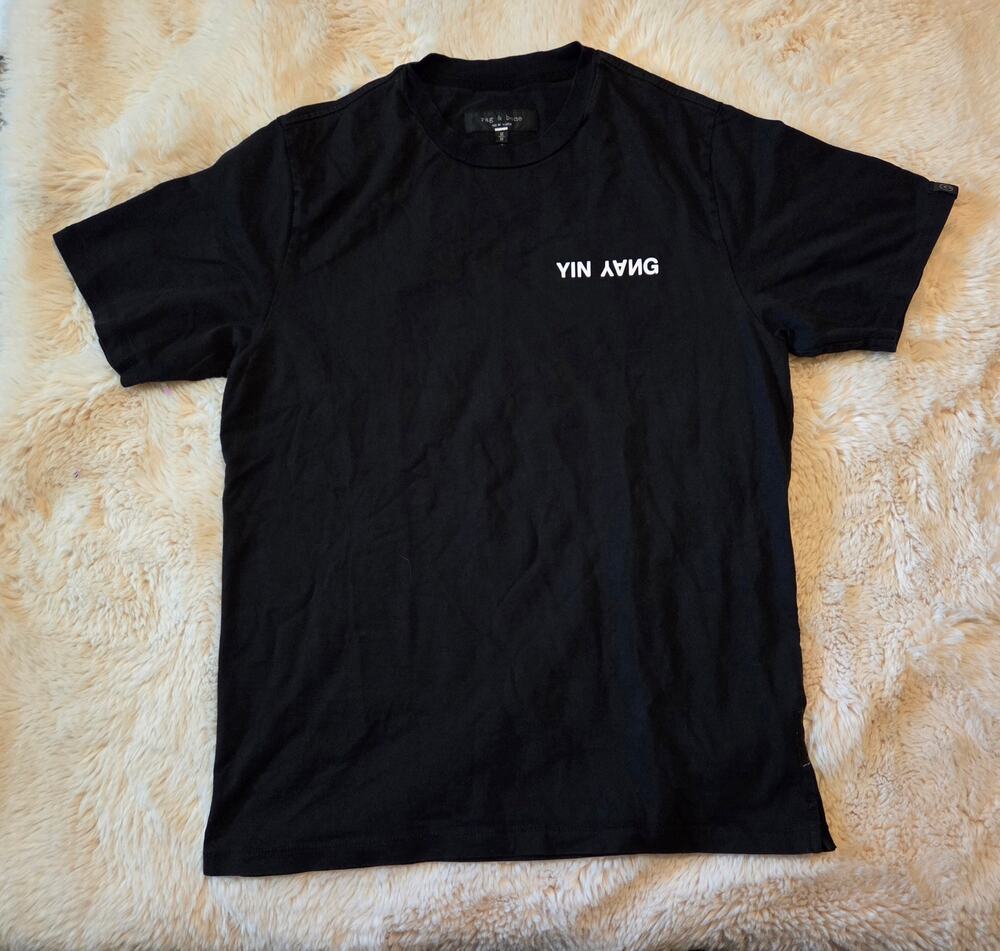 Rag And Bone Black Classic YIN YANG T-Shirt Mens M